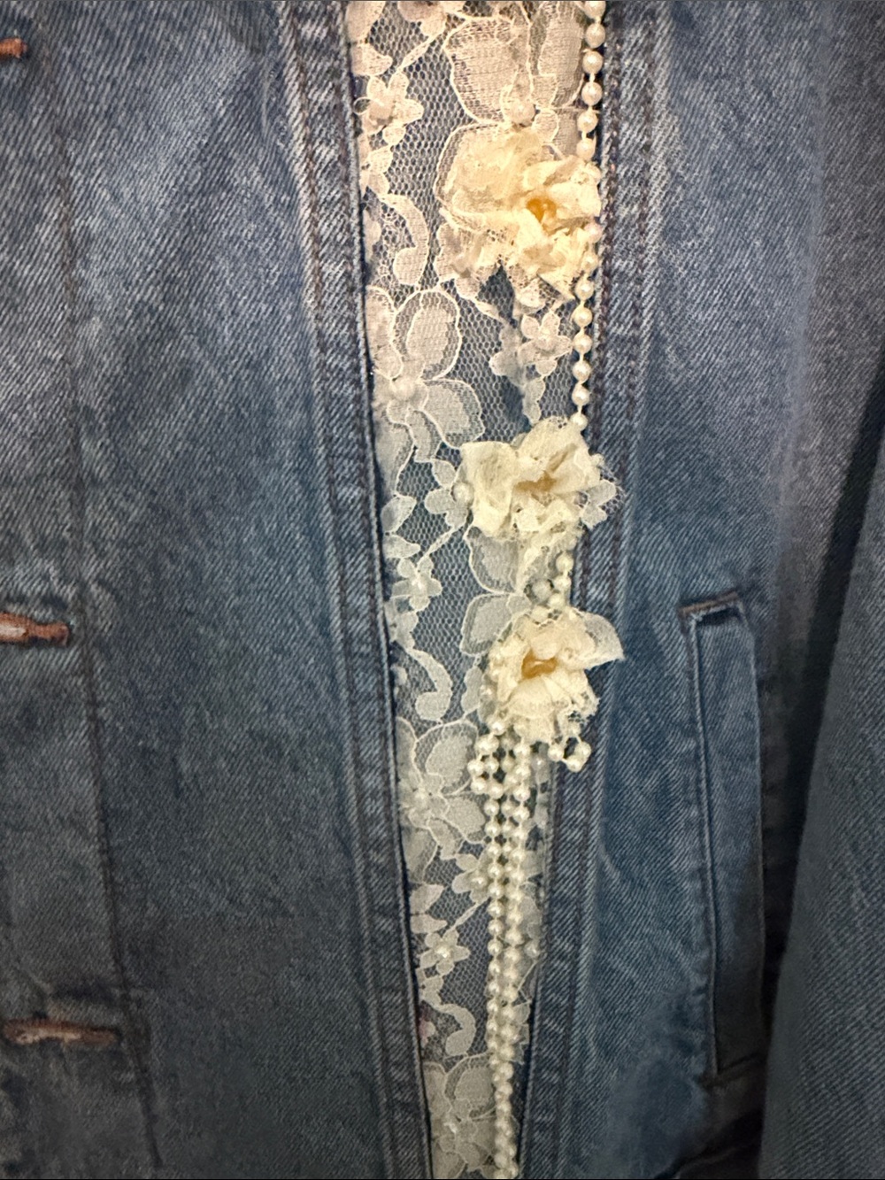 Up Cycled Artisan Made Colorful Heavily Embellished Cotton Denim Jacket - Picture 16 of 16